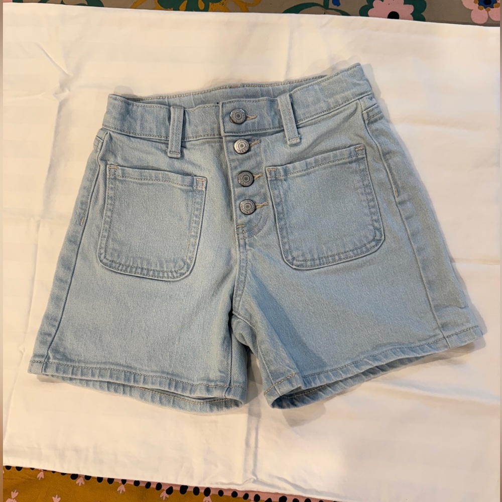 High-Waisted Button-Fly Mariner Jean Shorts for Girls